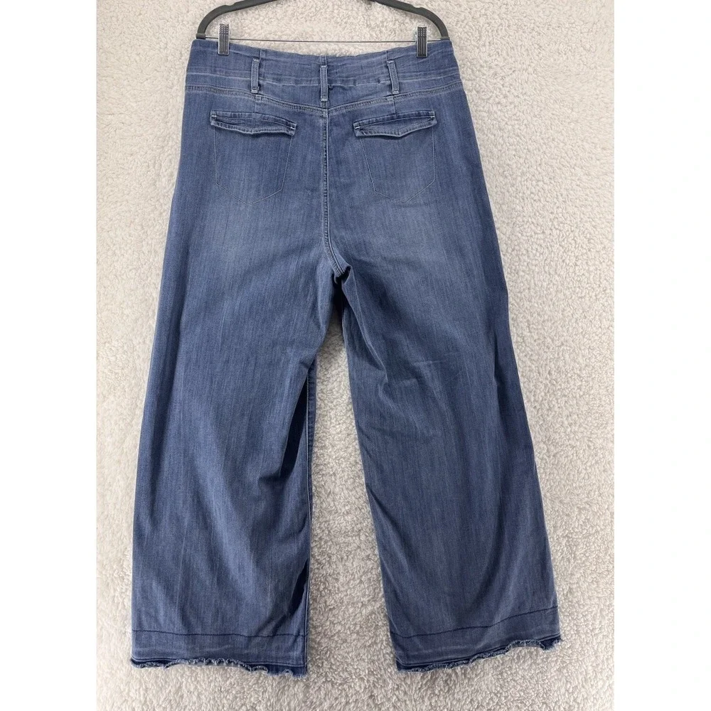 NYDJ Mona Wide Leg Jeans Women's 12 High Rise Medium Blue Denim Wash Baggy